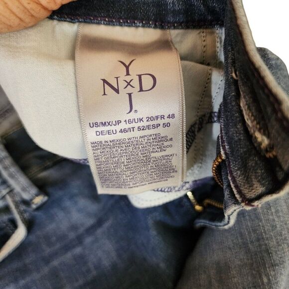 NYDJ Dayla Wide Cuff Capri Lift Tuck Technology Denim Womens Size 16 Blue - Picture 6 of 8